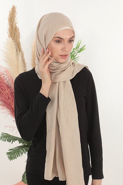 besmoda Γυναικείο Hijab Bamboo Kraş Shawl Cotton Mink