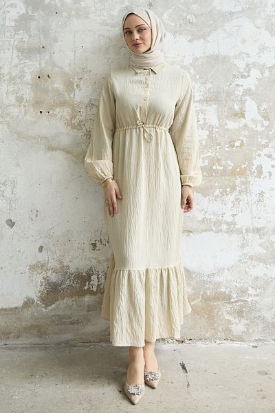 InStyle Rochie Monaco cu dungi - Bej
