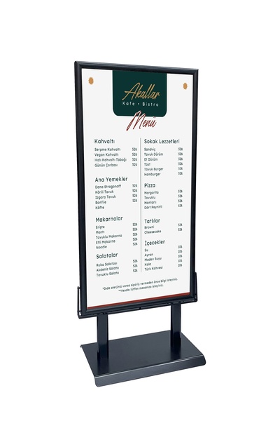 ÖzgürceSeç Işıklı Sac Taban Kaldırım Reklam Panosu 50x100