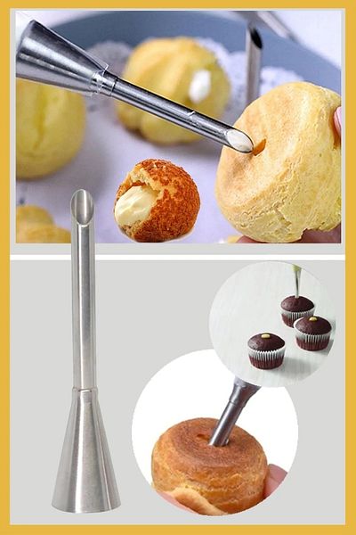 Siliko World 1 Piece and 4 Pieces Stainless Steel Cream Squeezing Bag - Cupcake Filler Lampholder
