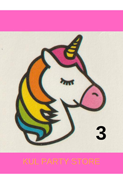 FOKUL Unicorn Rainbow Geçici Çocuk Dövme Unicorn Renkli Çocuk Dövmesi