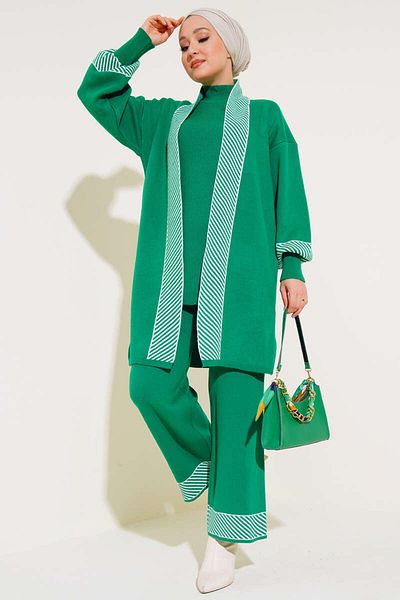 Lavanta Tekstil Corded Knitwear Triple Hijab Set