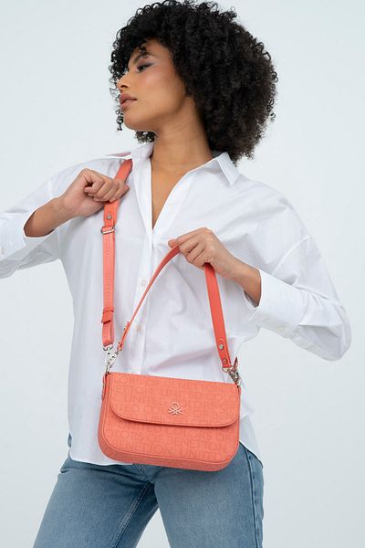 United Colors of Benetton بينيتون حقيبة كروس نسائية مرجانية BNT1325