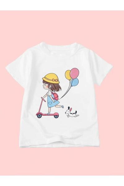 MORNİNG KİDS Μπλουζάκι από χτενισμένο βαμβακερό μπλουζάκι με στάμπα για κορίτ...