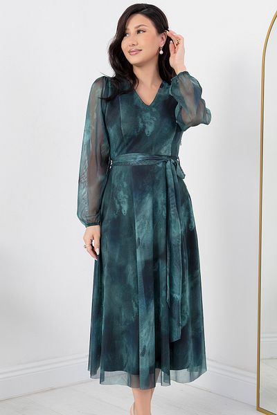 PULLIMM AP-123 Rochie din tul cu decolteu în V