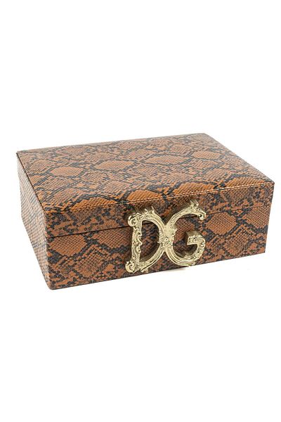 Le Atölye Orange Snake Leather Box Large Size