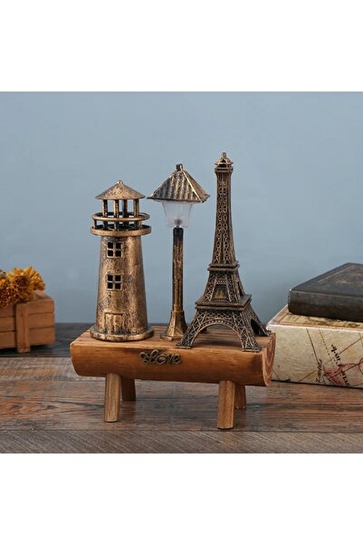 hediyeconcepti مجموعة من 3 قطع بتصميم كلاسيكي إسكندنافي - منارة ومصباح شارع وبرج إيفل