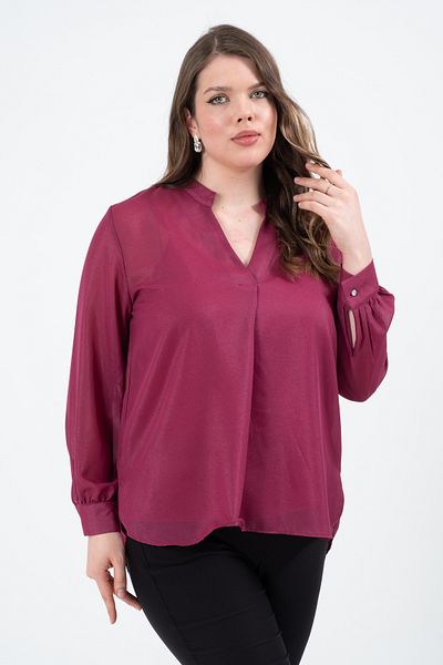 Shahiqa Plus Size Glitter Transparent Blouse
