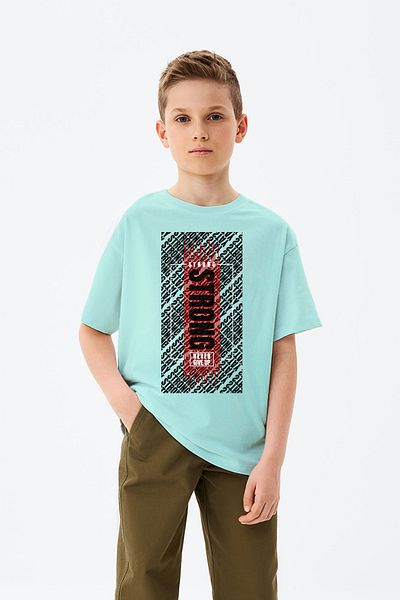 MYADA Tricou pentru băieți cu imprimeu cu text puternic