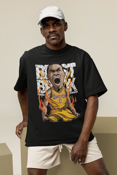 Fuddy Moda Unisex majica sa temom košarke Russell Westbrook Štampano T-shirt