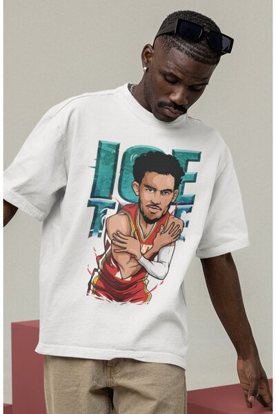 Fuddy Moda Unisex majica sa temom košarke Trae Young Štampano T-shirt za mušk...