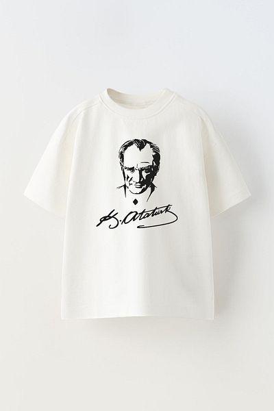 c.c.l. coccolin kids baby clup Tricou cu imprimeu Ataturk supradimensionat pentru copii unisex