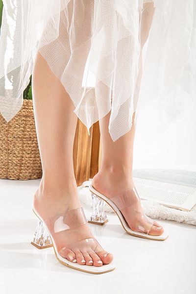 Wolf City transparent daily women's shoes heel transparent