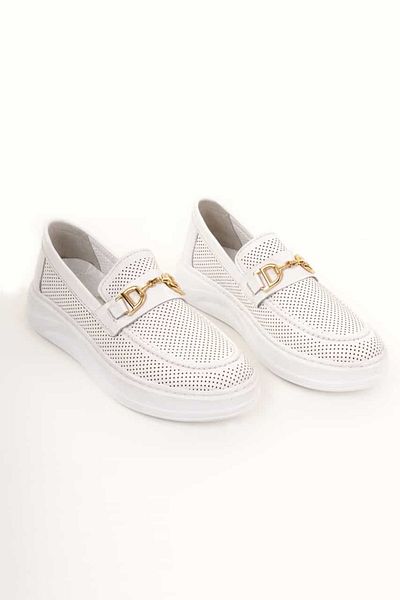 Eray Pantofi de damă din piele naturală, vară, cu cataramă aurie