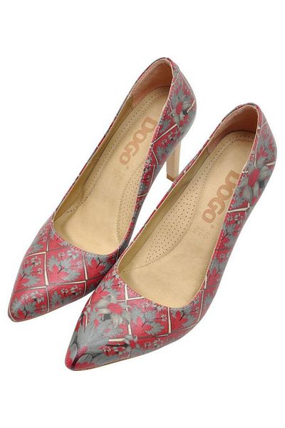 Dogo Stiletto multicolor din piele vegană pentru femei - Flori sunt întotdeauna o idee bună