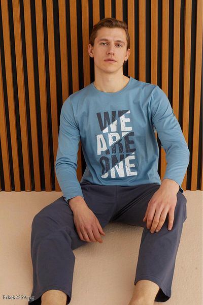 Pijamoni Men's pajamas with long sleeves 100% Cotton (New Season)