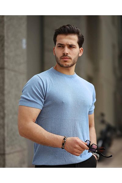 viperkombin Basic Knitwear T-Shirt Indigo
