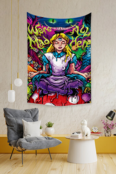 KanvasSepeti Поп-арт Аліса в країні чудес Графіті настінна штора