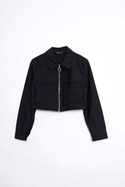 Robin Georgina Cepli Crop Ceket Siyah
