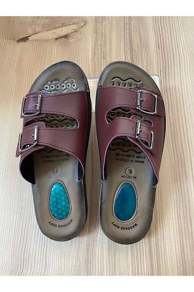 Eylül Spor Women's Comfortable Comfortable Summer Daily Buckle Gel Heeled Comfortable Sole Daily Slippers