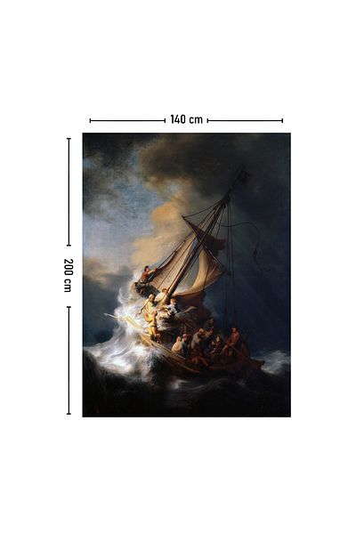 KanvasSepeti Rembrandt - Pictură Furtuna în Marea Galileei Tapet de perete Vopsea în ulei texturată