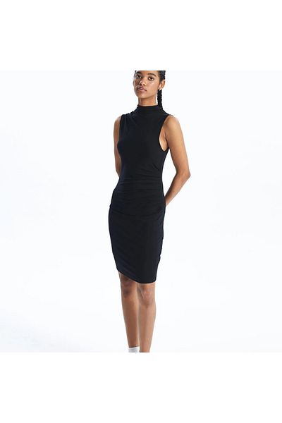 LC Waikiki XSIDE Stand Collar Gather Λεπτομερές γυναικείο φόρεμα Bodycon