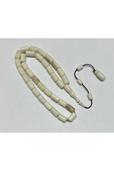 Han Ticarethane White Cutting Capsule Cut Synthetic Opal Rosary