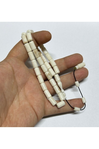 Han Ticarethane White Cutting Capsule Cut Synthetic Opal Rosary