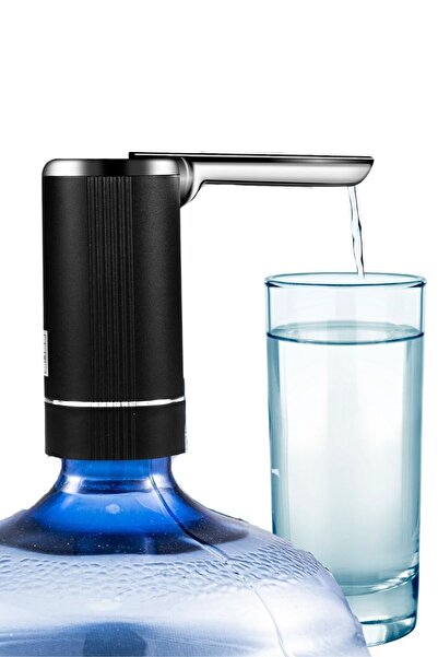 Buffer 40 Ve 80 Saniye Zaman Ayarlı Katlanır Otomatik Damacana Pompası Siyah Krom Detaylı