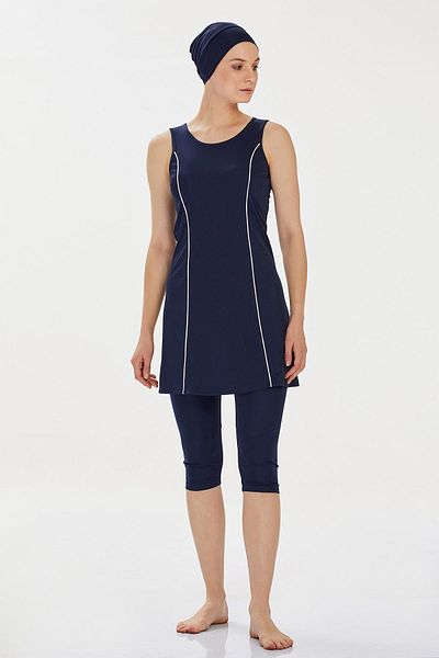 REMSA Ημι-κλειστό μαγιό μηδενικού μανίκι Marga 9098 Dark Navy