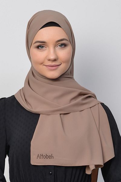 Altobeh Medina Hijab Shawl - Μεταξωτό και Γήινο Χρώμα
