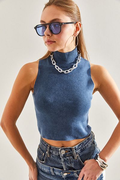Bianco Lucci Dámská halenka z pleteniny Crop -20246055
