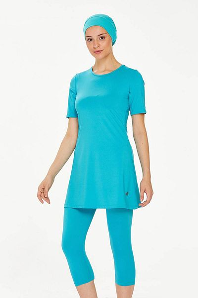 REMSA Short Sleeve Tights Semi Covered Swimsuit Walt 0572 Mint