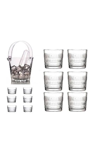 Paşabahçe Rain 14 Piece Whiskey Set for 6 People 300cc