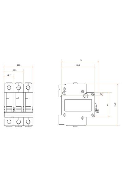 Federal Elektrik فيدرال 3 × 20A 6ka C نوع الصمامات الأوتوماتيكية 9EG-C0633-0D20