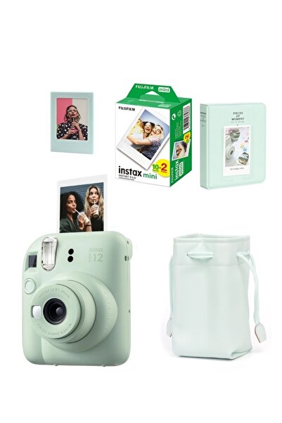 Fujifilm Instax Mini 12 Fotoğraf Makinesi-20li Film-Büzgülü Kılıf-64lü Albüm ve Mıknatıslı Çerçeve Seti 1