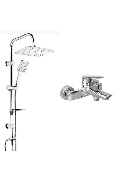 KALE TANDEM BATTERY AND TEMA 53242 TOP SHOWER SET