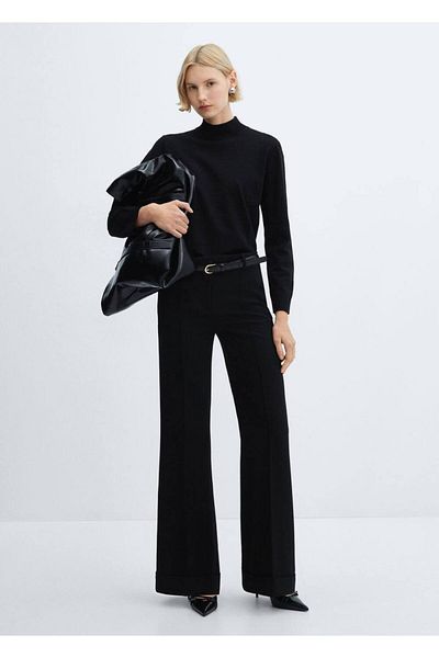 MANGO Woman Mid-Waisted Wideleg Pants