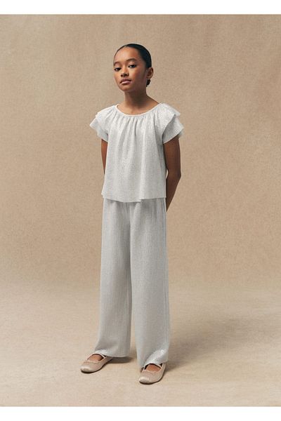 MANGO Kids Gerade geschnittene Metallic-Hose