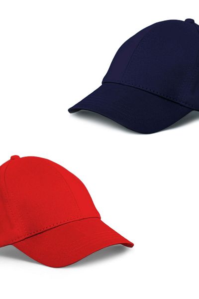 Eke Tekstil Unisex Red and Navy Blue 2-Piece Baseball Cap Set