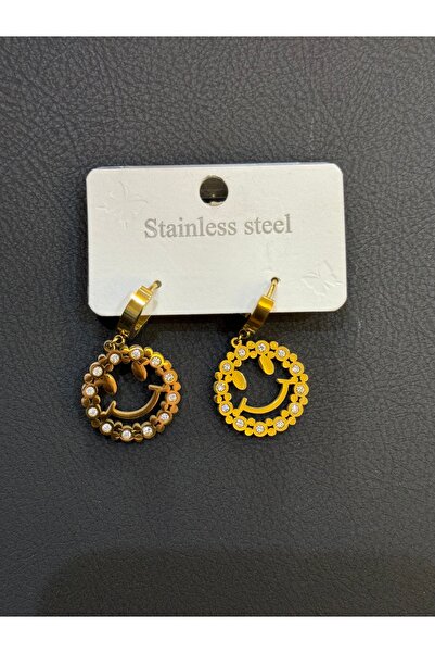 Stainless steel çelik güler yüz küpe