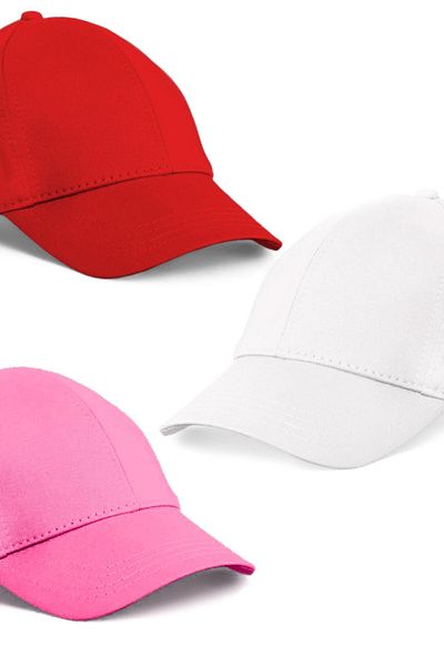 Eke Tekstil Unisex Set of 3 Red, Pink and White Color Baseball Cap