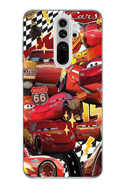 Magic Ring Redmi Note 8 Pro Uyumlu McQueen Kolaj Tasarımlı Şeffaf Telefon Kılıfı