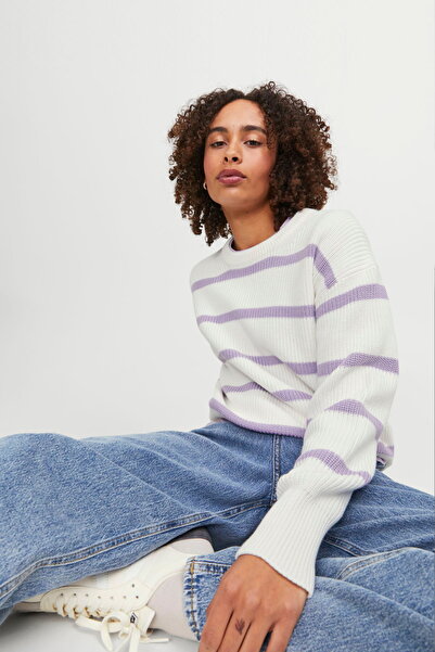 Jack & Jones Striped Crew Neck Women's Knitted Sweater - Mila