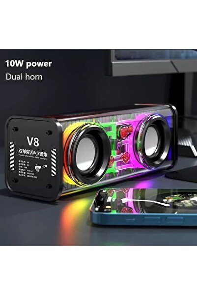 JUNGLEE bluetooth hoparlör tws özellikli 2x5w led ışıklı fm radyo usb sd kart...
