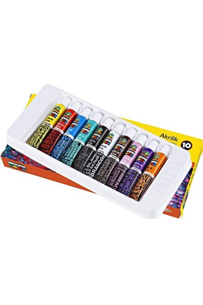 Nova Color Akrilik BoyaSeramik Ahşap Tuval Resim Boyası 10 Renk Set 7gr Tüp