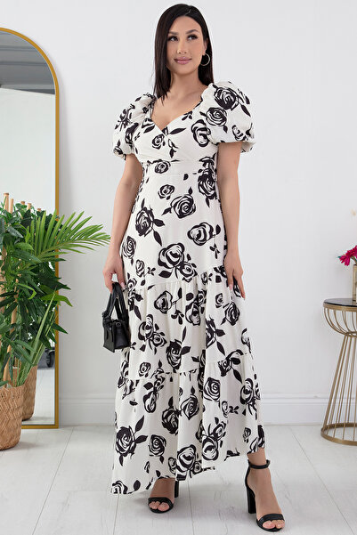 PULLIMM Асиметричний виріз крузавий комір сукня - NY4225