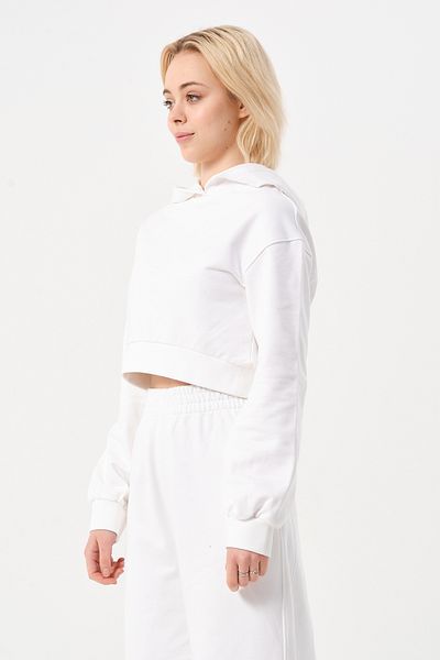 6PM Logo Embroidery Detailed Crop Sweatshirt