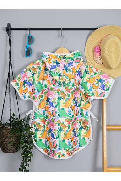 S&R Πετσέτα με σχέδιο δεινοσαύρων Baby Poncho Πετσέτα παραλίας με δέσιμο στην πόρτα