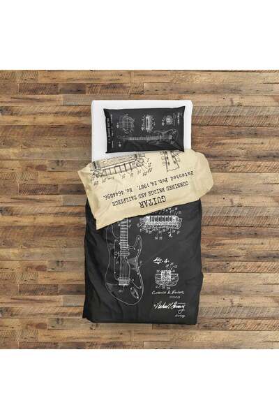 The Lucid Lab Gibson Les Paul Vintage & Fender Stratocaster Chalkboard Nevresim Takımı 160 Cm X 220 Cm